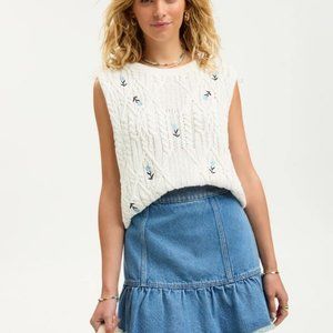SPORTSGIRL TAMSYN Denim Flounce Skirt Size AU 10 / US 6